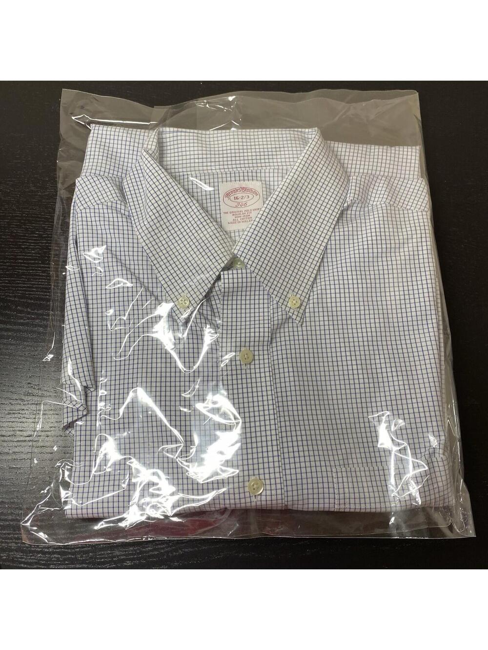 Brooks Brothers 346 Box Plaid Dress Shirt Size 16- 2/3
